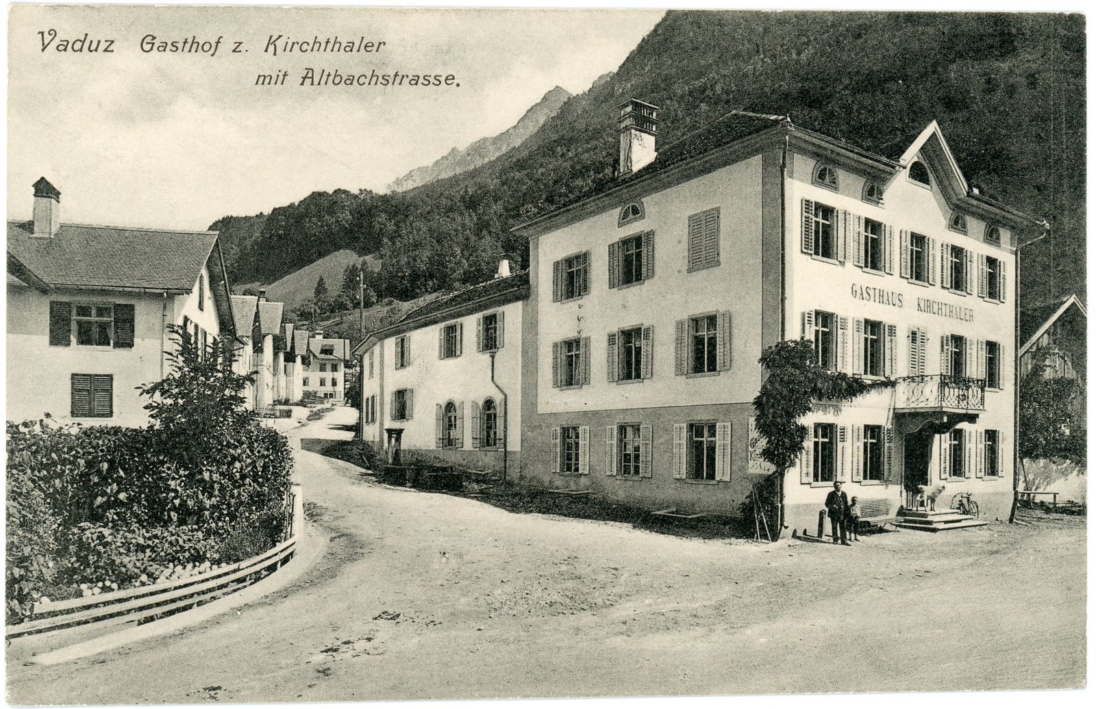Historische Postkarte mit Altbachstrasse